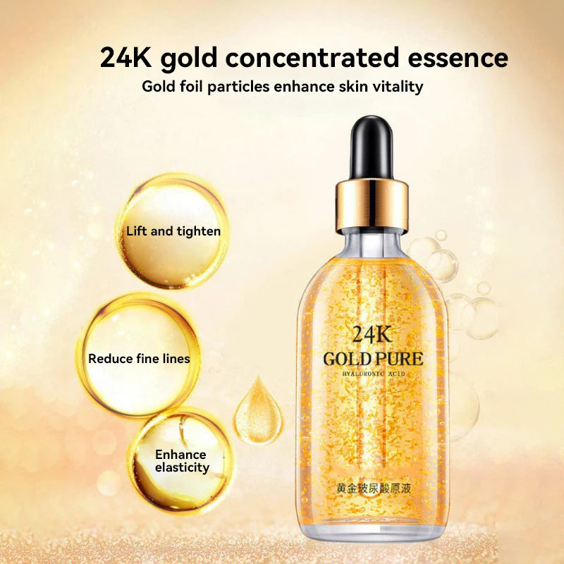 100ml Face Essence 24K Gold Hyaluronic Acid Niacinamide Anti-aging Face Lift Collagen Whiten Moisturize Skin Care Essence Makeup