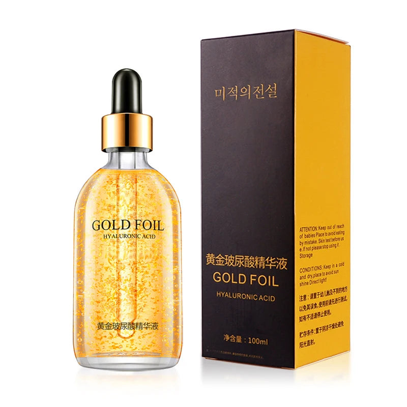 100ml Face Essence 24K Gold Hyaluronic Acid Niacinamide Anti-aging Face Lift Collagen Whiten Moisturize Skin Care Essence Makeup