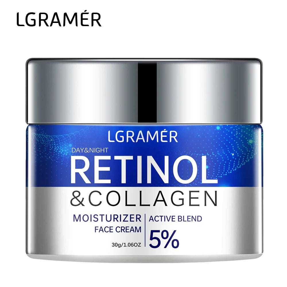 LGRAMER Retinol Cream Collagen, Moisturizing, Fast Absorption, Fresh Smell, Moisturizing Skin, Reduce Fine Lines