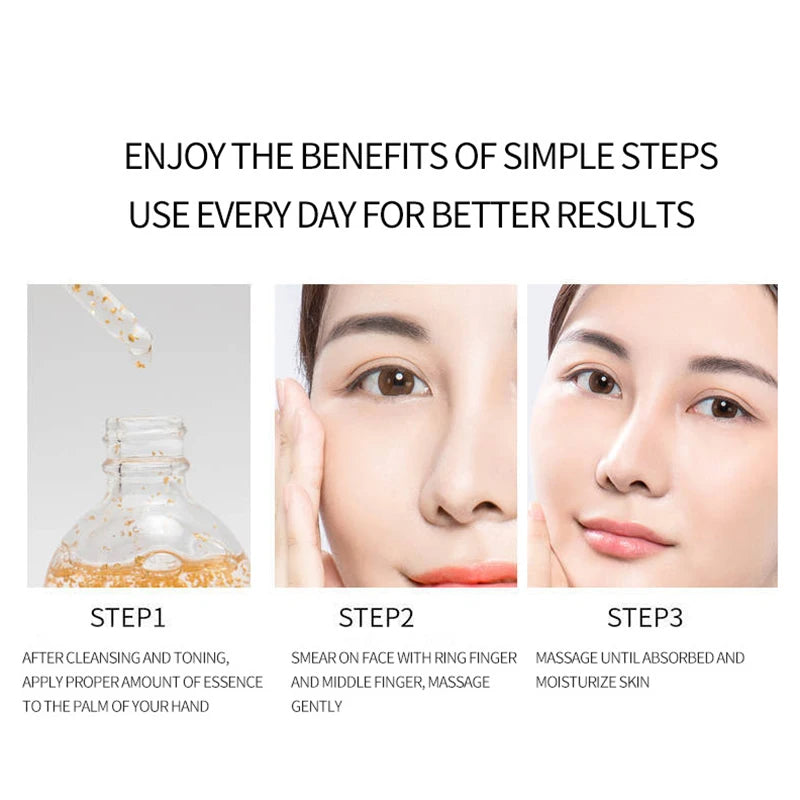 100ml Face Essence 24K Gold Hyaluronic Acid Niacinamide Anti-aging Face Lift Collagen Whiten Moisturize Skin Care Essence Makeup